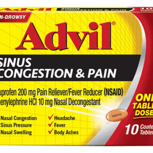 Congestão Sinusal E Dor 10 Comprimidos Da Advil