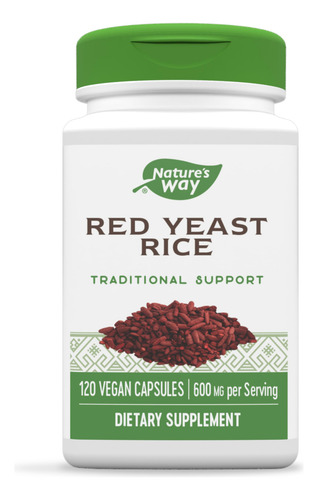 Suplemento Nature"s Way Red Yeast Rice 120 Cápsulas Veganas