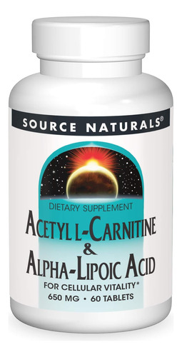 Source Naturals, Acetil L-carnitina E Ácido Alfa-lipóico 650