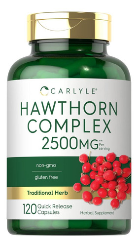 Complexo Carlyle Hawthorn Berry | 2500mg | 120 Cápsulas | Co
