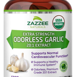 Suplemento Zazzee Usda De Alho Orgânico Inodoro 5000 Mg 100
