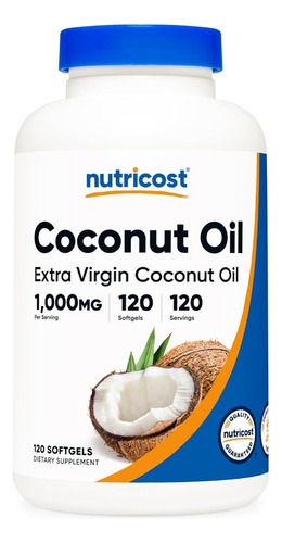 Suplemento Nutricost Óleo De Coco 1000 Mg 120 Cápsulas