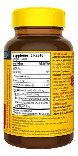 Suplemento Nature Made Burp-less Ultra Omega-3 1400mg 45 Sof - Imagem 8