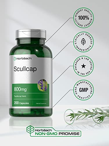 Suplemento Horbaach Scullcap Capsullcap 800 Mg 200 Unidades - Imagem 5