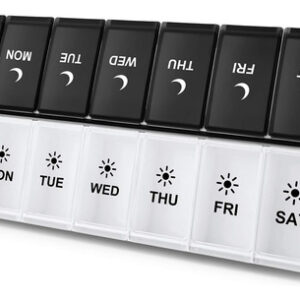 Organizador De Comprimidos Grandes 2 Vezes Ao Dia Semanal