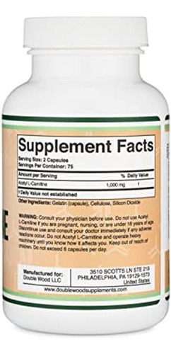 Acetil L-carnitina 1.000 Mg Por Porção, 150 Cápsulas (alcar - Imagem 2