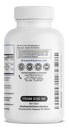Suplemento Bronson Calcium 1200 Mg Com Vitamina D3 1000iu 90 - Imagem 5