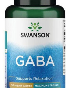 Gaba Maximum Strength 750 Mg 60 Cápsulas Vegetais Da Swanson