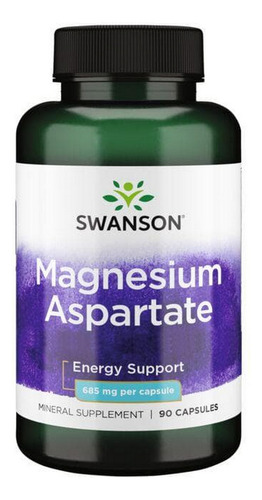 Aspartato De Magnésio 685 Mg 90 Cápsulas Da Swanson Vitamins