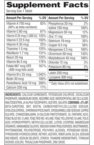 Genérico Equate Adulto Maduro 50+ Um Multivitamínico Complet - Imagem 2