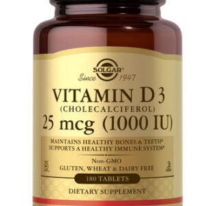 Suplemento Solgar Vitamina D3 (colecalciferol) 25mcg 180 Cou