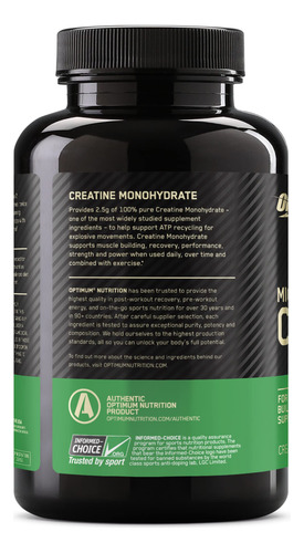 Suplemento Optimum Nutrition Creatina Micronizada 2500mg 100 - Imagem 9
