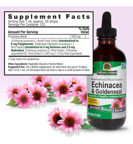 Suplemento Nature"s Answer EBrasilcea E Goldenseal 120ml - Imagem 3