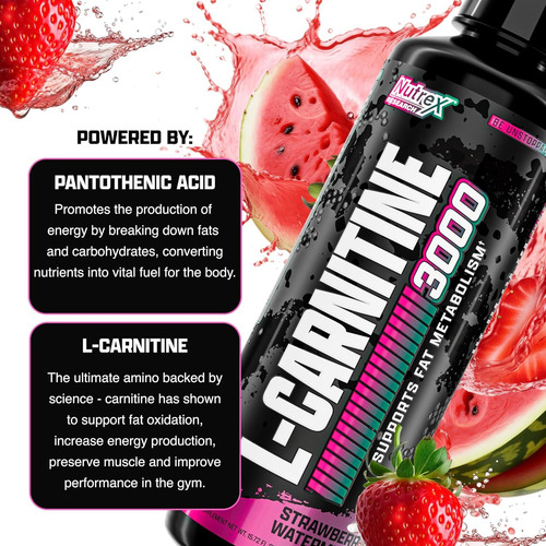Suplemento Nutrex Research Liquid Carnitine 3000 Morango - Imagem 4
