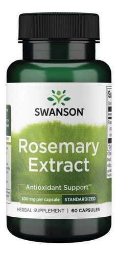Extrato De Alecrim Padronizado 500 Mg 60 Cápsulas Da Swanson