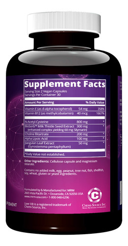 Suplemento Mrm Nutrition Liver X®: Suporte De Desintoxicação - Imagem 3