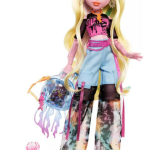 Boneca De Moda Azul Monster High Lagoona Com Peixe De Estima