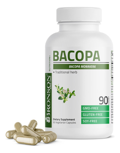 Suplemento Bronson Bacopa 1200 Mg, Extrato 8:1 90 Cápsulas