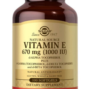 Solgar Vitamina E 670 Mg (1000 Ui), 100 Cápsulas Gelatinosas