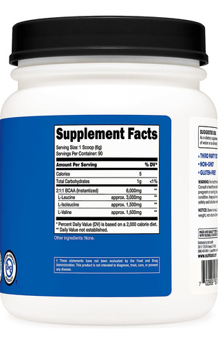 Suplemento Em Pó, Nutricost, Bcaa, Sem Sabor, 540 G - Imagem 3