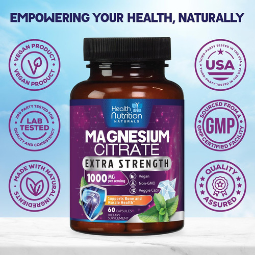 Suplemento Saúde Nutrição Naturals Citrato De Magnésio 1000m - Imagem 4