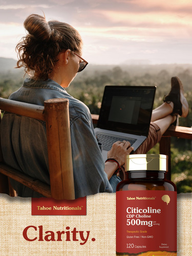 Suplemento Tahoe Nutritionals Citicoline 500 Mg 120 Cápsulas - Imagem 7