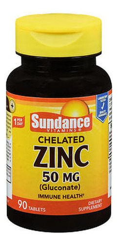 Suplemento De Vitaminas Sundance, Zinco Quelatado, 50 Mg, 90