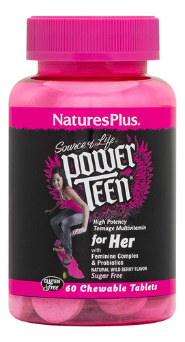 Suplemento Nature"s Plus Power Teen Para Ela 60 Comprimidos
