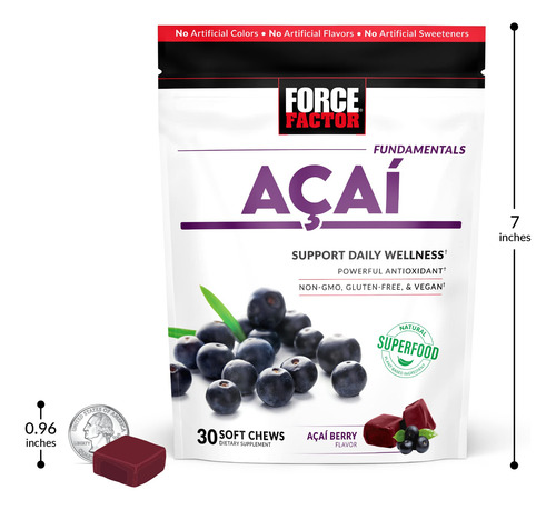Suplemento Force Factor Açaí Soft Chews Immune Support 30u - Imagem 6