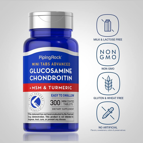 Piping Rock Glucosamina Condroitina Msm | 300 Comprimidos | - Imagem 3