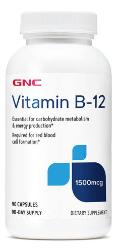 Suplemento Gnc Vitamina B-12 1500mcg 90 Cápsulas