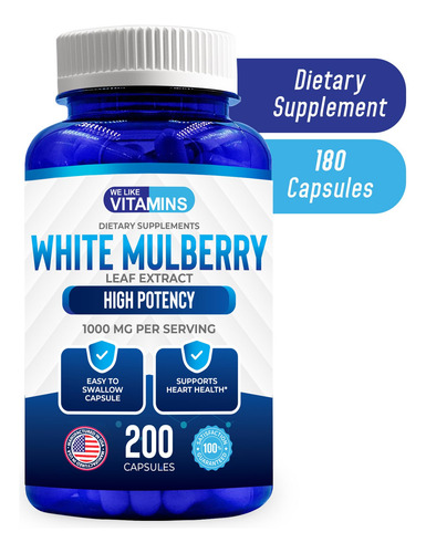 Suplemento We Like Vitamins White Mulberry 1000mg 200 Capsul - Imagem 7
