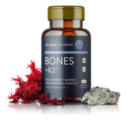 Suplemento Mt. Angel Vitamins Bones + K2 Com Aquamin 1600 Mg