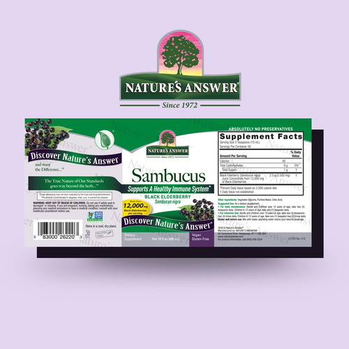 Suplemento Nature"s Answer Sambucus Sabugueiro Syrup 473ml - Imagem 2