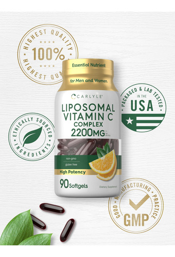 Suplemento Carlyle Lipossomal Vitamina C 2200 Mg 90 Cápsulas - Imagem 6
