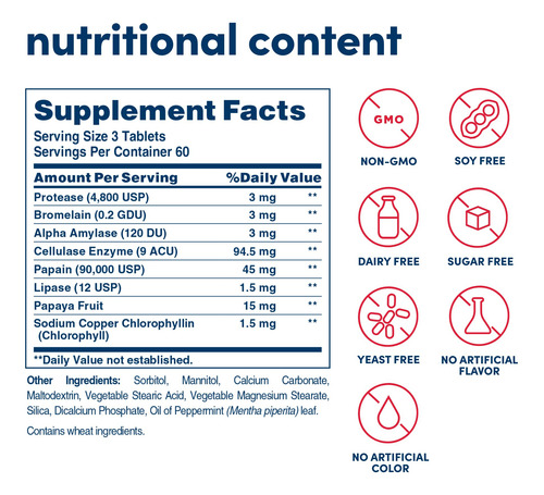 Suplemento American Health Super Papaya Enzyme Plus 180 Tabl - Imagem 2