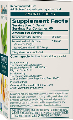 Suplemento De Cúrcuma Do Himalaia 95 Com Curcumina 600 Mg 60 - Imagem 2