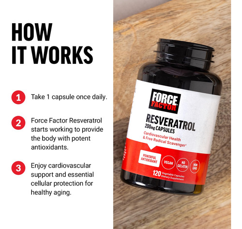Suplemento Force Factor Resveratrol 120 Cápsulas - Imagem 4