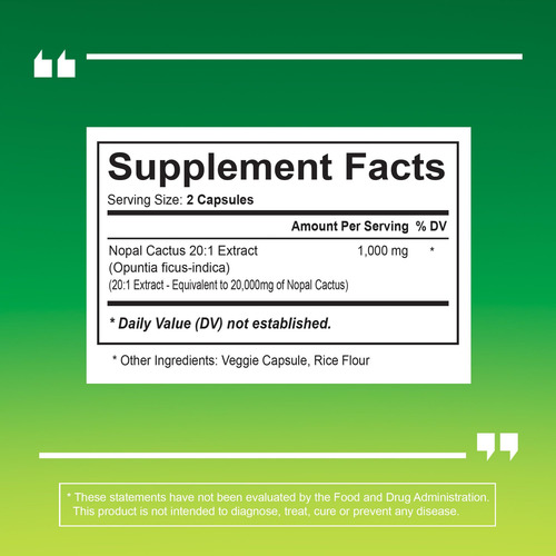 Suplemento De Extrato De Cacto Vitapia Nopal 20.000 Mg 120 C - Imagem 6