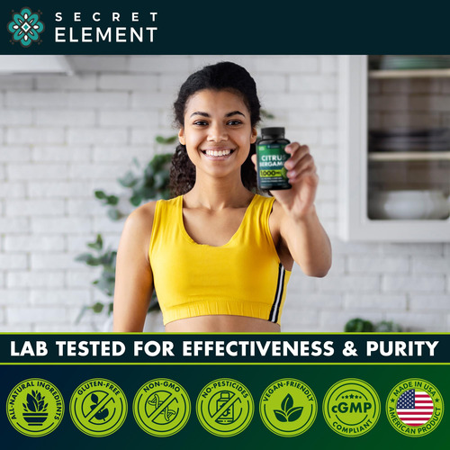Suplemento Secret Element Citrus Bergamota 1000mg Vegan - Imagem 6