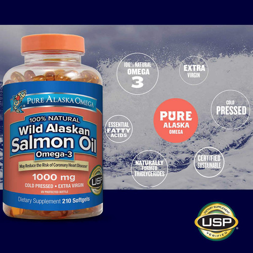 Óleo De Salmão Ômega 3 1000mg Pure Alaska Omega 210 Cáps - Imagem 2