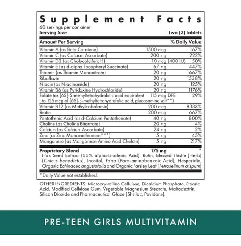 Michaels Naturopathic Programs Pre Teen Girls Daily Multiv - Imagem 2