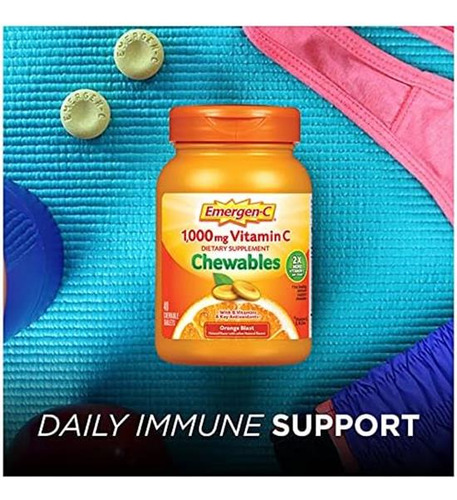 Vitamina C Emergen-c 1000 Mg Masticável 40 Comprimidos - Imagem 5