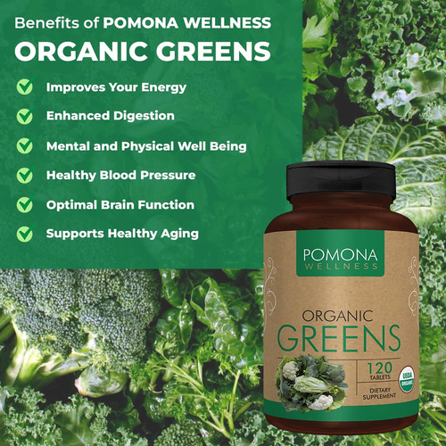 Suplemento Pomona Wellness Super Greens 120 Comprimidos - Imagem 2