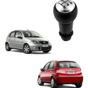 Bola Manopla Cambio Citroen C3 2011/... + Coifa Aro Cromado