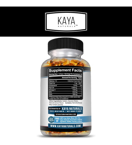 Suplemento Kaya Naturals Ômega 3 | Óleo De Peixe Ômega 3 Fei - Imagem 2