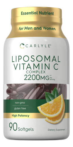 Suplemento Carlyle Lipossomal Vitamina C 2200 Mg 90 Cápsulas