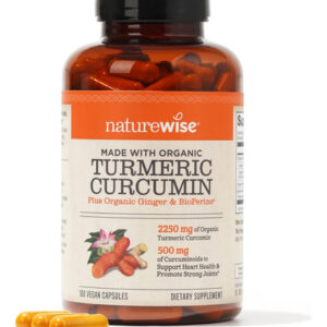 Suplemento Naturewise Curcumina Cúrcuma 2250mg 180 Cápsulas