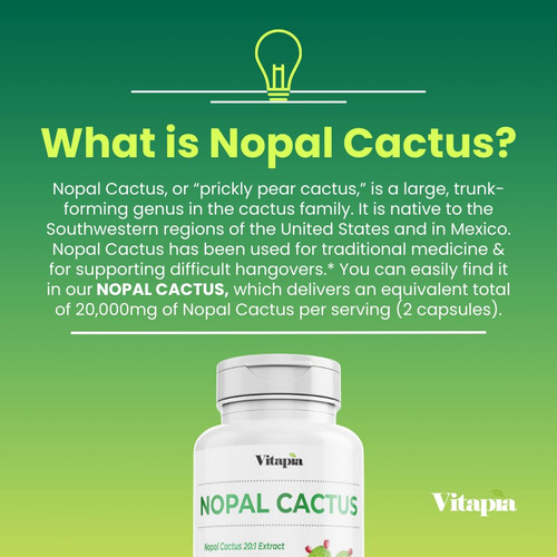 Suplemento De Extrato De Cacto Vitapia Nopal 20.000 Mg 120 C - Imagem 4