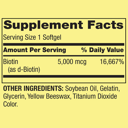 Biotina 5000mcg Spring Valley 240 Cápsulas Gelatinosas - Imagem 8